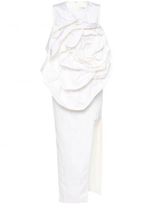 Φλοράλ βραδινό φόρεμα Huishan Zhang λευκό