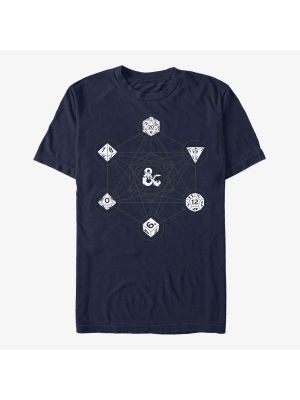Tričko s geometrickým vzorem Queens modré