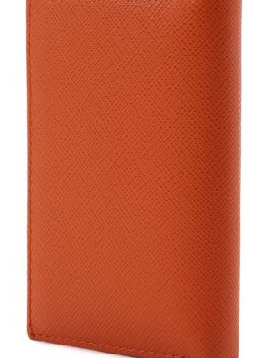 Кожаный кошелек Prada оранжевый