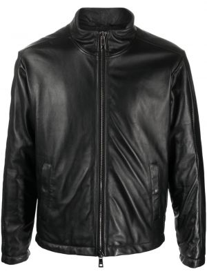 Kožená bunda na zips Giorgio Brato čierna