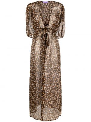 Платье с узором Mc2 Saint Barth, коричневое