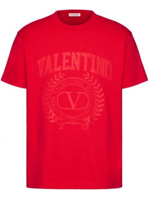 T-shirt di cotone con stampa Valentino Garavani rosso
