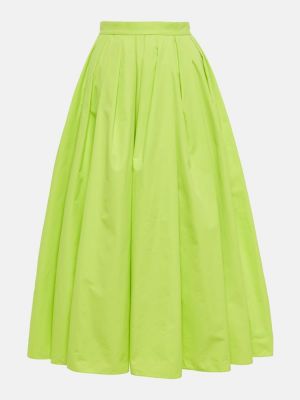 Bavlněné midi sukně Alexander Mcqueen zelené