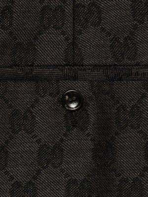 Vlněné kalhoty Gucci šedé