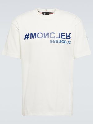 Džerzej bavlnené tričko Moncler Grenoble biela
