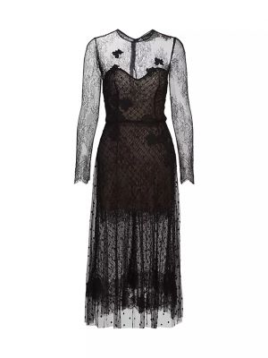 Платье из тюля Oscar De La Renta черное
