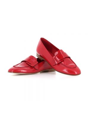 Loafers de cuero Del Carlo rojo