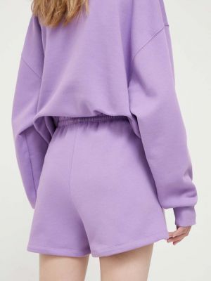 Pantaloni cu talie înaltă din bumbac Rotate violet
