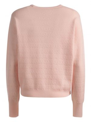 Vlněný svetr s kulatým výstřihem Bally růžový