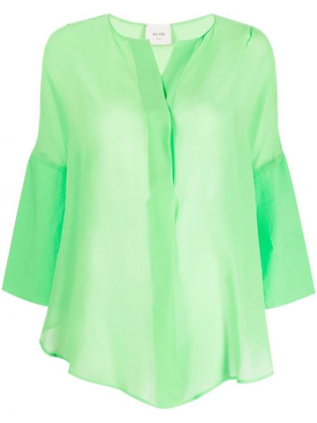 Прозрачна блуза Alysi зелено