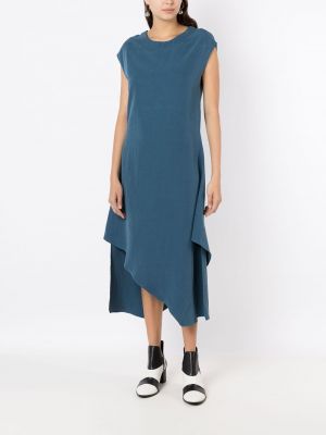 Asymetrické midi šaty bez rukávů Uma | Raquel Davidowicz modré