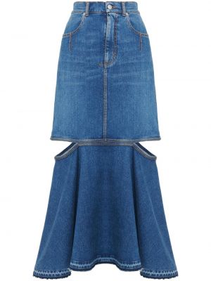 Džínsová sukňa Alexander Mcqueen modrá