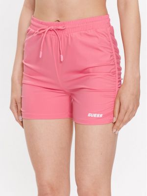 Pantaloni scurți de sport slim fit Guess roz