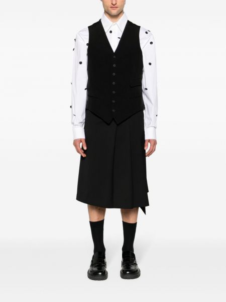 Bavlněná vesta s knoflíky Yohji Yamamoto černá