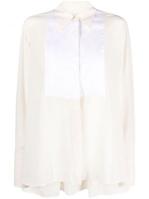 Копринена риза Victoria Beckham бяло