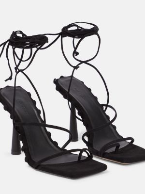 Sandale din piele de căprioară Gia Borghini negru