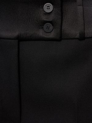 Proste spodnie wełniane Ferragamo czarne