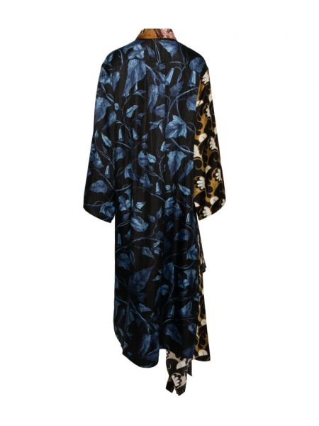 Abstraktes kleid mit kragen Biyan blau