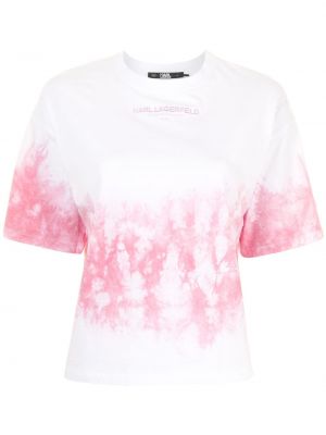 Camiseta con estampado tie dye Karl Lagerfeld rosa