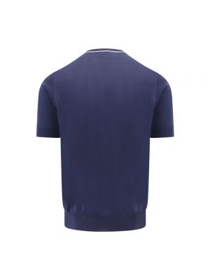 Jersey de punto manga corta de tela jersey Brunello Cucinelli azul