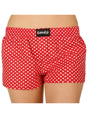 Kratke hlače z vzorcem srca Emes rdeča