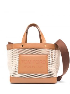 Nákupná taška so sieťovinou Tom Ford hnedá