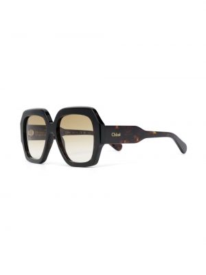 Spalvų gradiento rašto akiniai nuo saulės oversize Chloé Eyewear ruda
