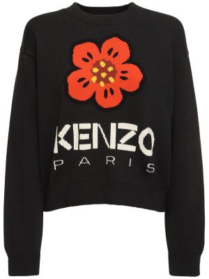 Bavlněný svetr Kenzo Paris černý