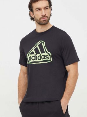 Pamučna majica Adidas crna