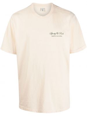 T-shirt avec imprimé slogan à imprimé Sporty & Rich blanc