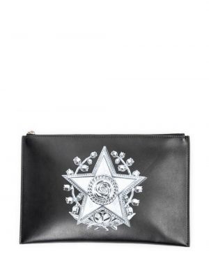 Pochette en cuir à imprimé à motif étoile Christian Dior Pre-owned