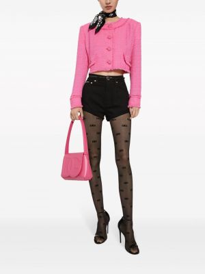 Tvídová bunda Dolce & Gabbana růžová