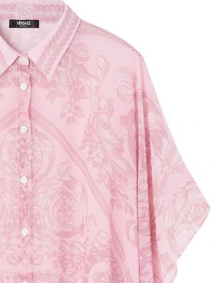 Šifonové šaty s potiskem Versace růžové