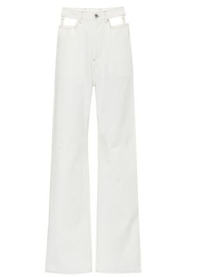 Luźne jeansy z wysoką talią Maison Margiela - biały