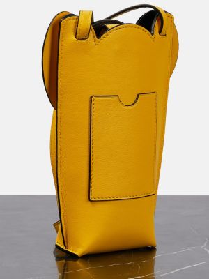 Bolsa de hombro de cuero con bolsillos Loewe amarillo