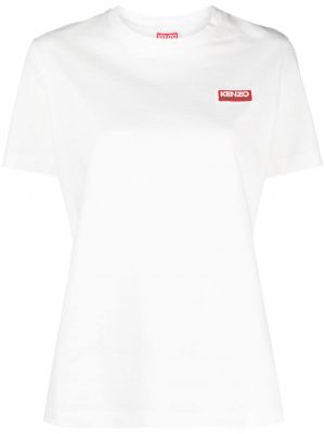 Bavlnené tričko s potlačou s krátkymi rukávmi Kenzo - biela