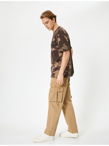 Oversized cargo kalhoty s knoflíky s kapsami Koton