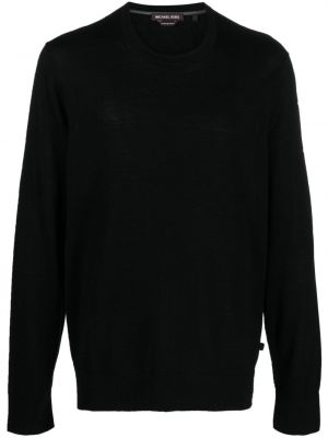 Μάλλινος πουλόβερ από μαλλί merino με στρογγυλή λαιμόκοψη Michael Kors μαύρο