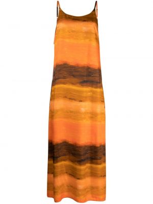 Dlouhé šaty s potlačou Helmstedt oranžová