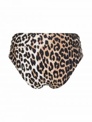 Bikini à imprimé à imprimé léopard Ganni marron