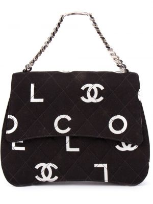Prešívaná nákupná taška s potlačou Chanel Pre-owned