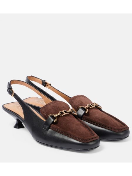 Slingback lær stropper pumper Tod's svart