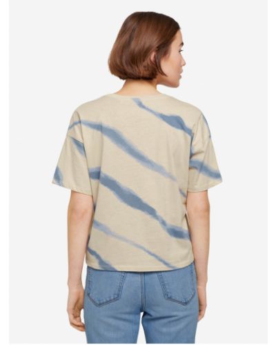 Batikované tričko Tom Tailor Denim béžové