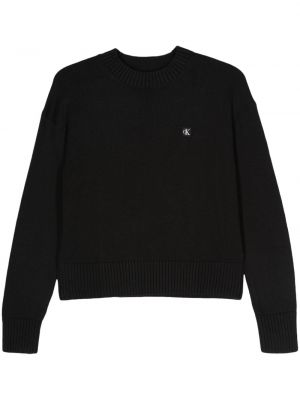 Bombažni pulover Calvin Klein črna