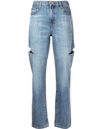 Прямые джинсы со средней посадкой J Brand, синие