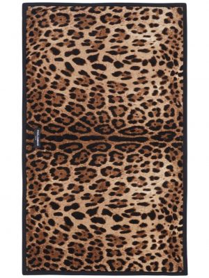 Bombažni kopalni plašč s potiskom z leopardjim vzorcem Dolce & Gabbana