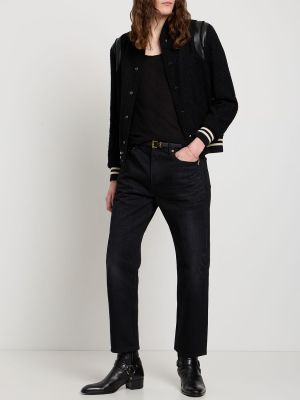 Jeans di cotone Saint Laurent nero
