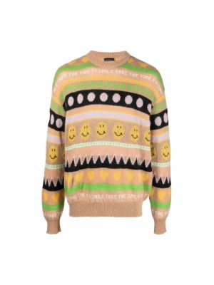 Sweter z okrągłym dekoltem Joshua Sanders brązowy