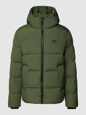Pikowana kurtka puchowa z kapturem Calvin Klein zielona