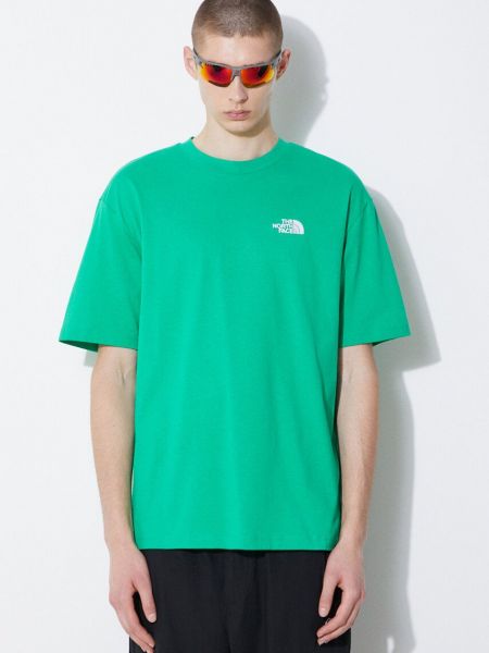 Tricou din bumbac The North Face verde